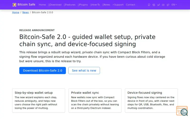 Screenshot of Bitcoin-Safe v2.0.0