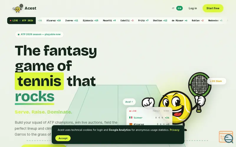 Screenshot of Acest — Fantasy Tennis