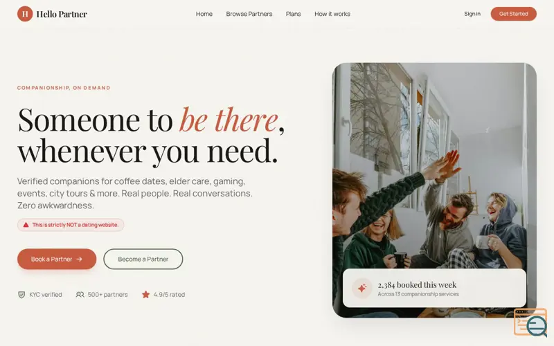 Screenshot of Hello Partner