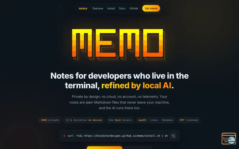 Screenshot of Memo