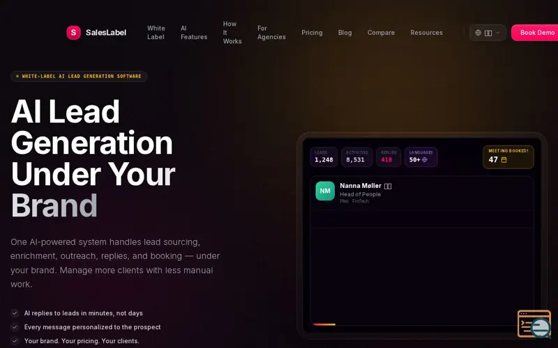 Screenshot of SalesLabel