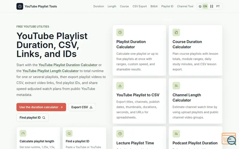 Screenshot of YouTube Playlist Tools
