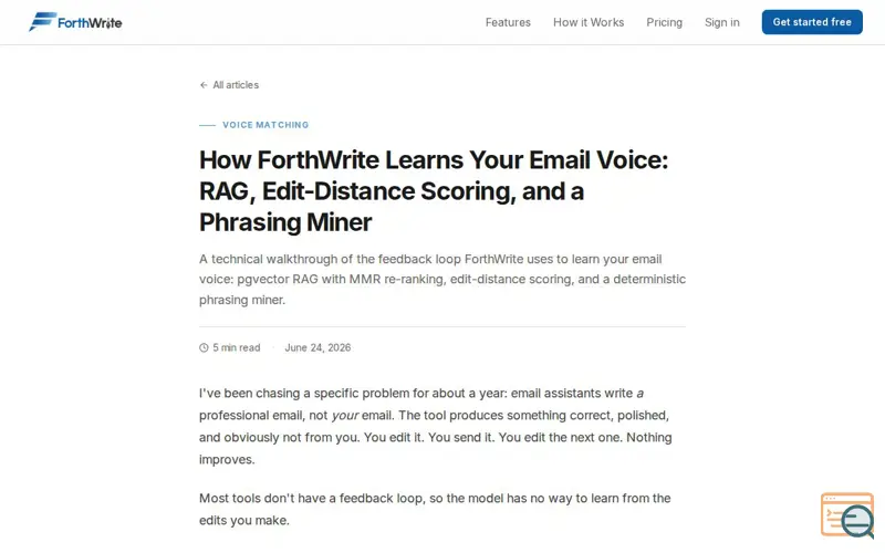Screenshot of ForthWrite