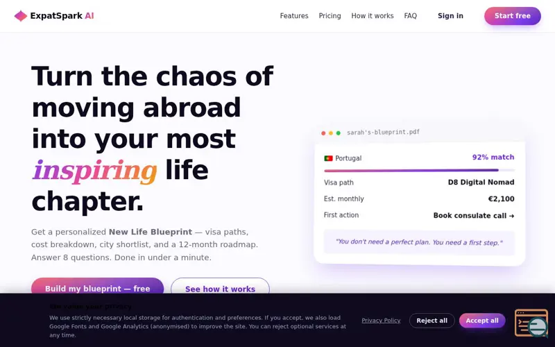 Screenshot of ExpatSpark AI