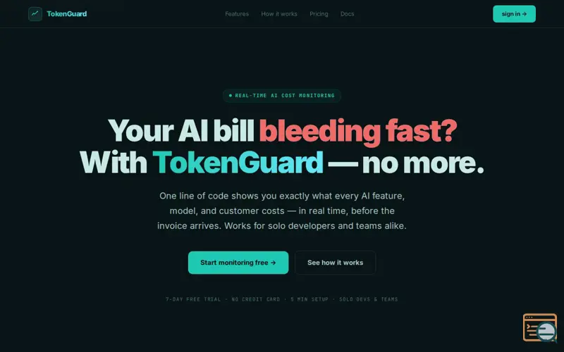 Screenshot of TokenGuard