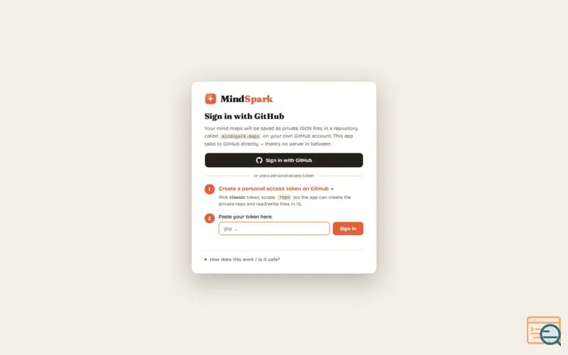 Screenshot of MindSpark