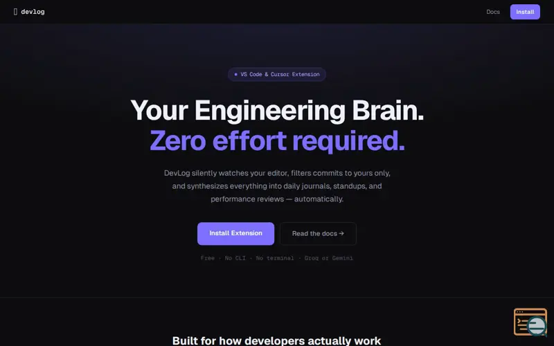 Screenshot of DevLog — Your Engineering Brain