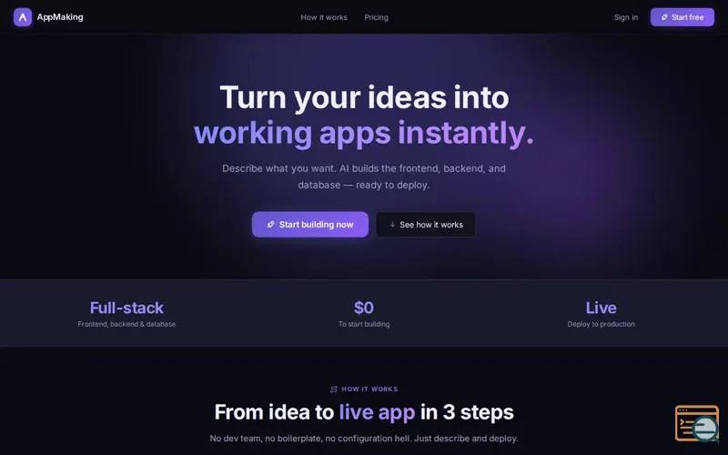 Screenshot of AppMaking
