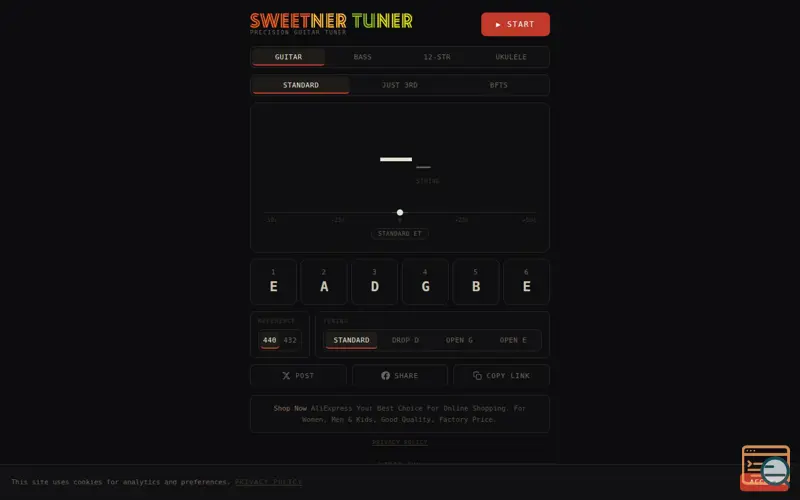 Screenshot of Sweetnrt Tuner