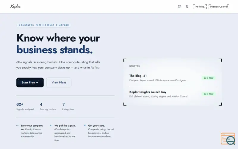 Screenshot of Kepler Insights