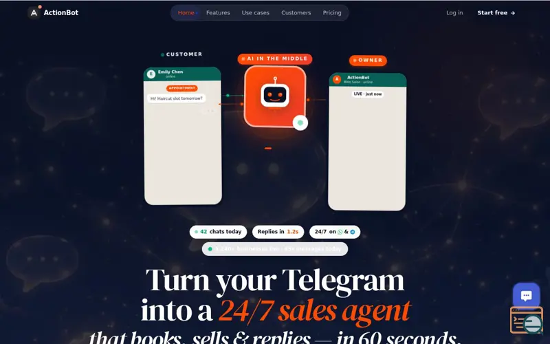 Screenshot of ActionBot