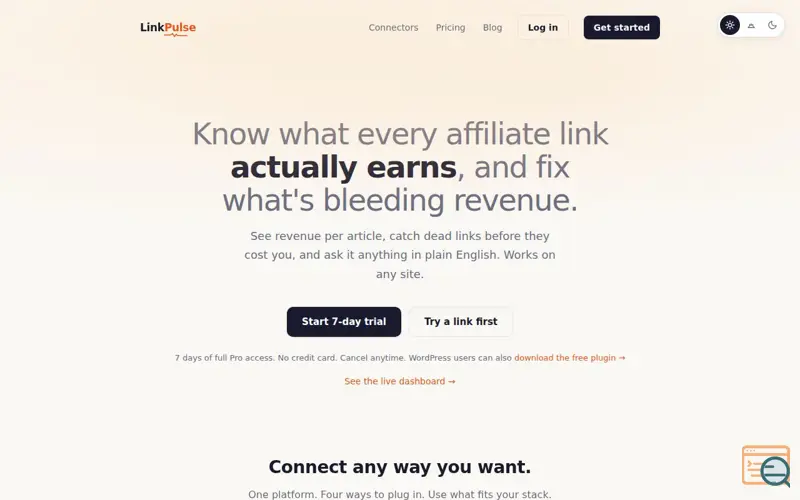 Screenshot of LinkPulse