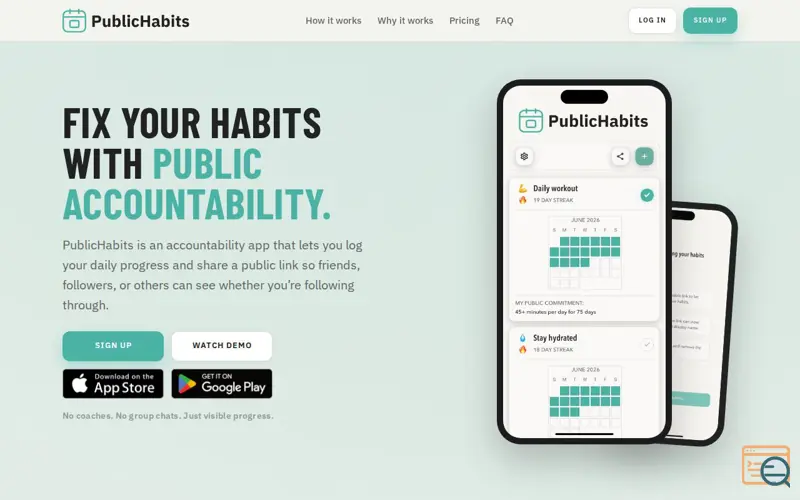 Screenshot of PublicHabits