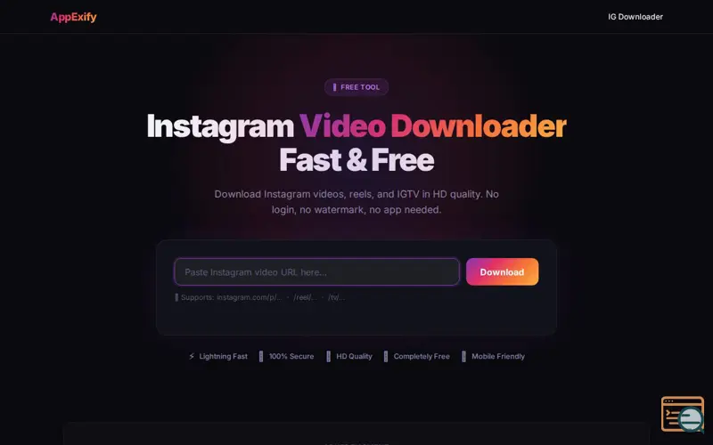 Screenshot of Instagram Video Downloader - AppExify
