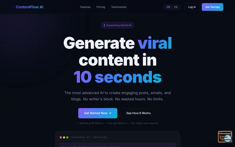 Screenshot of Countentflow AI