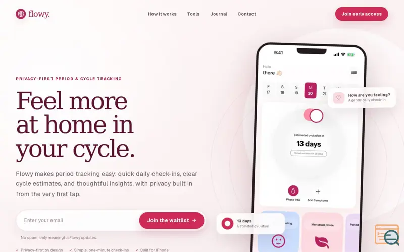 Screenshot of Flowy