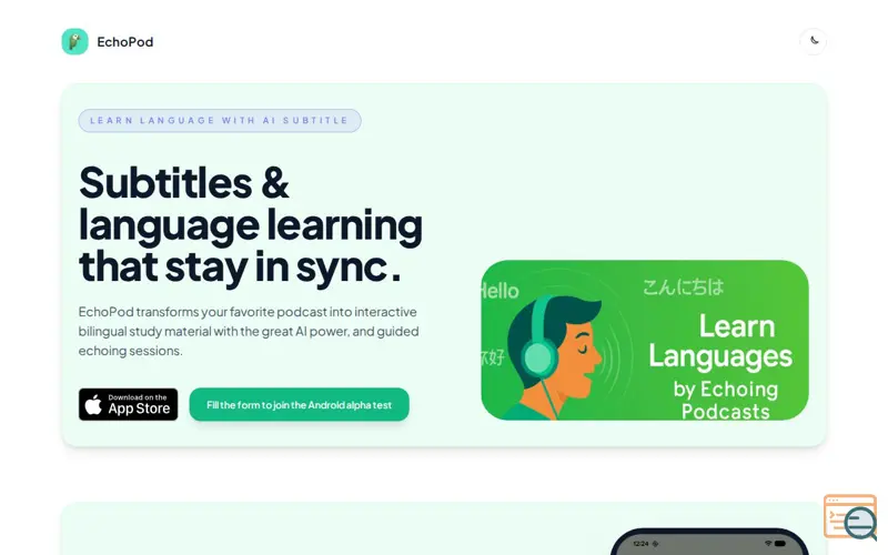 Screenshot of EchoPod