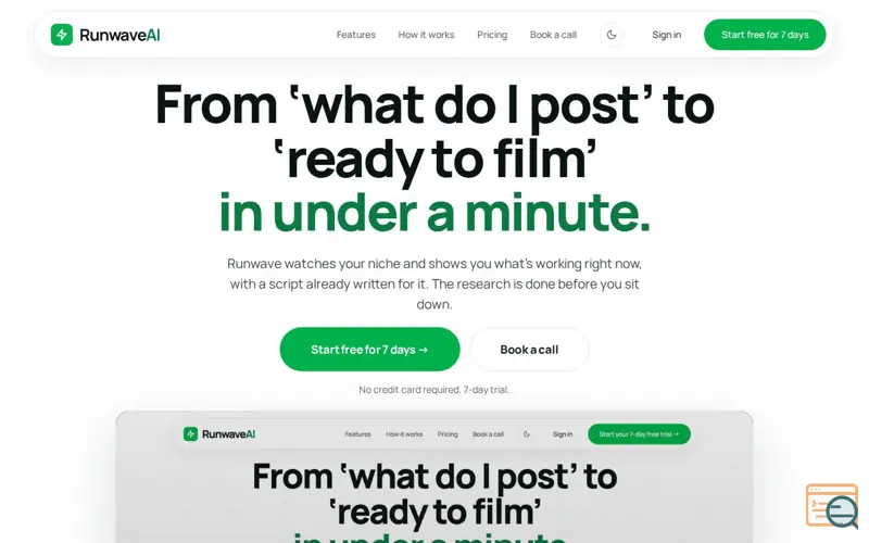 Screenshot of Runwave AI