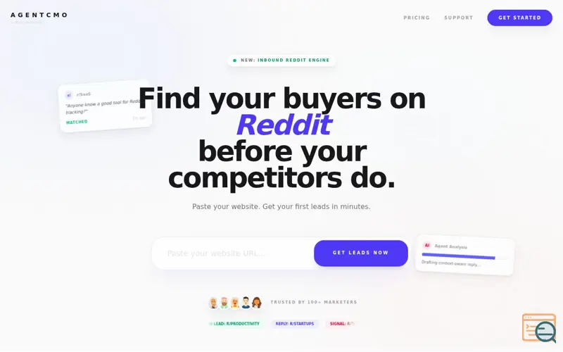 Screenshot of AgentCMO