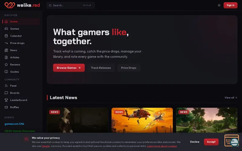 Screenshot of WeLike