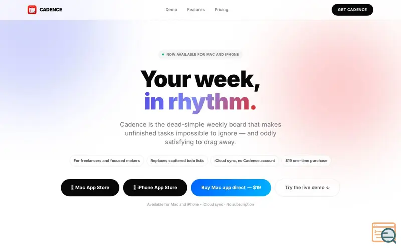 Screenshot of Cadence, a launch using Tinylytics