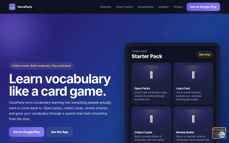 Screenshot of VocaPack