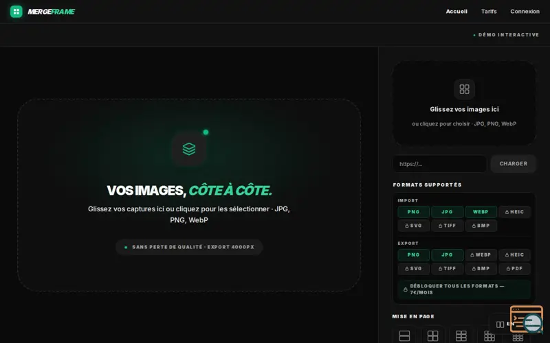 Screenshot of MergeFrame