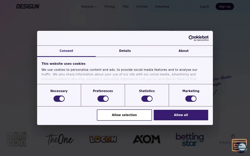 Screenshot of Desigun
