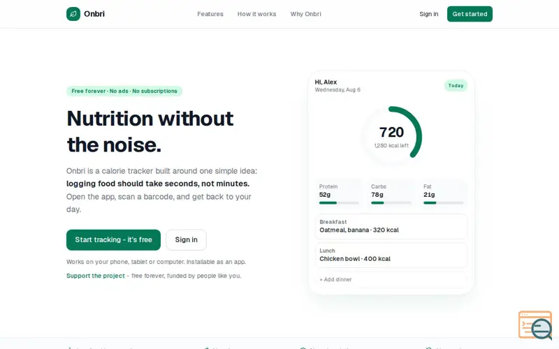 Screenshot of Onbri