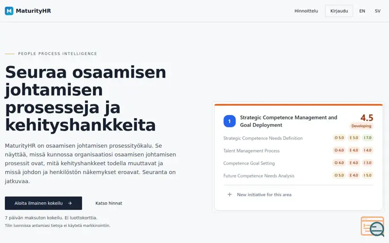 Screenshot of MaturityHR