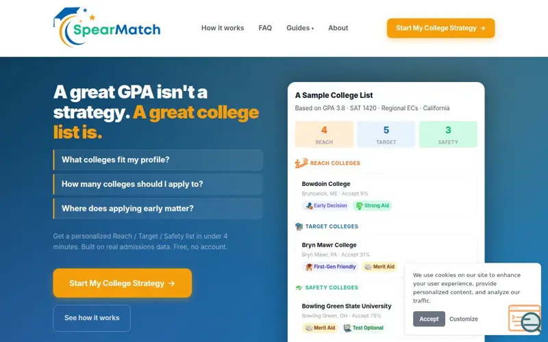 Screenshot of SpearMatch
