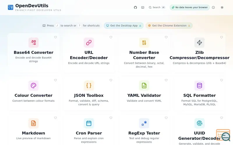 Screenshot of OpenDevUtils