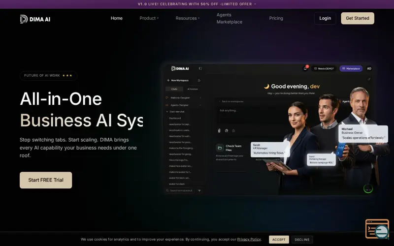 Screenshot of DIMA AI