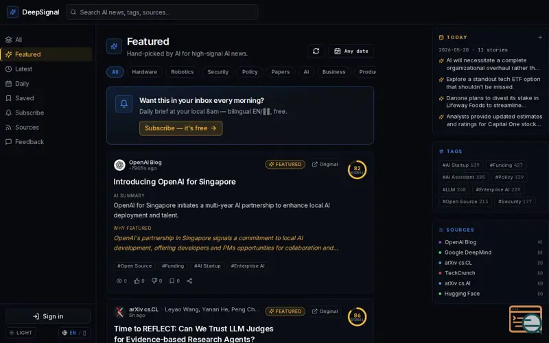 Screenshot of DeepSignal