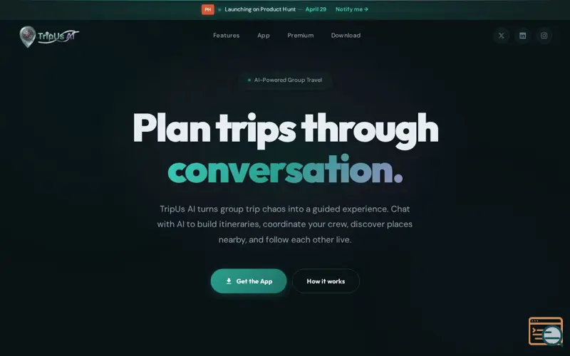 Screenshot of TripUs AI