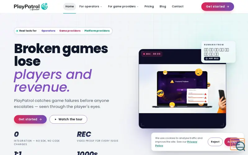 Screenshot of PlayPatrol
