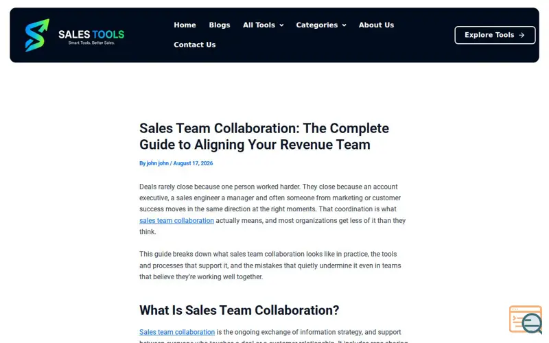 Screenshot of salestools.ink
