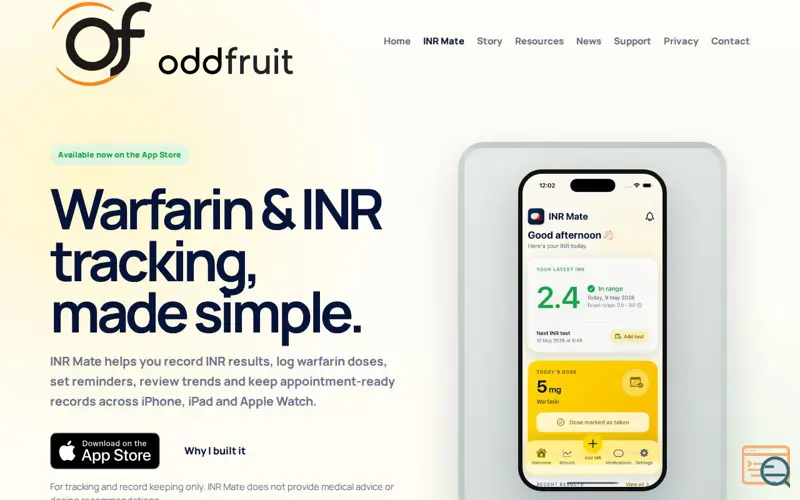 Screenshot of INR Mate