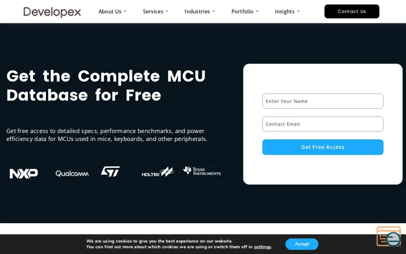 Screenshot of Gaming Peripherals Chipsets Database