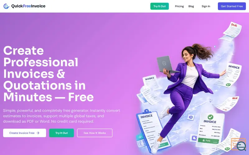 Screenshot of Quick Free Invoice
