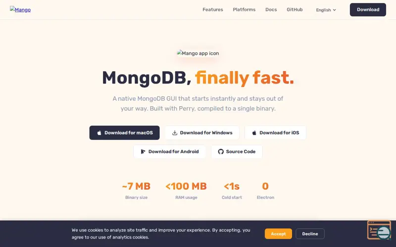Screenshot of Mango