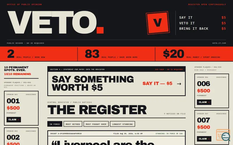 Screenshot of VETO