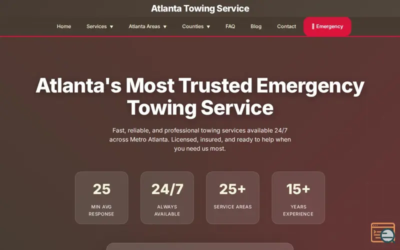 Screenshot of Atlanta Towing Service