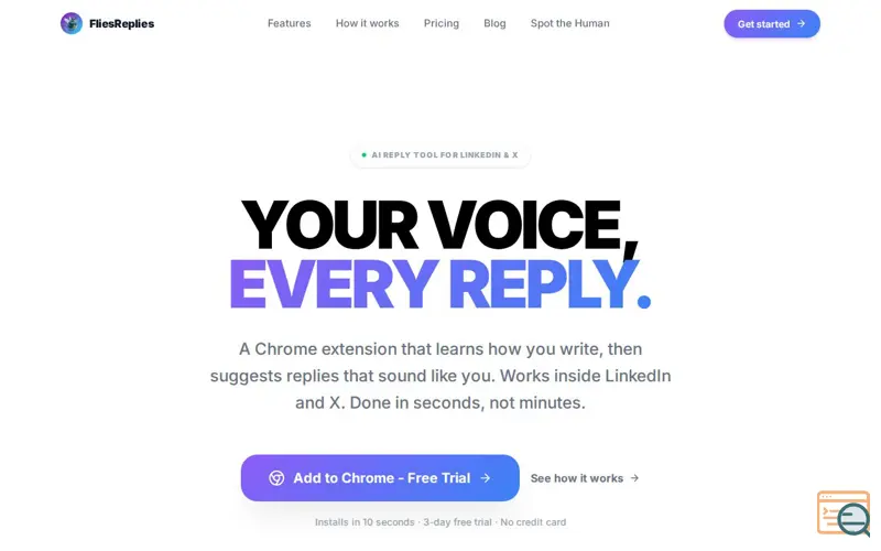 Screenshot of FliesReplies