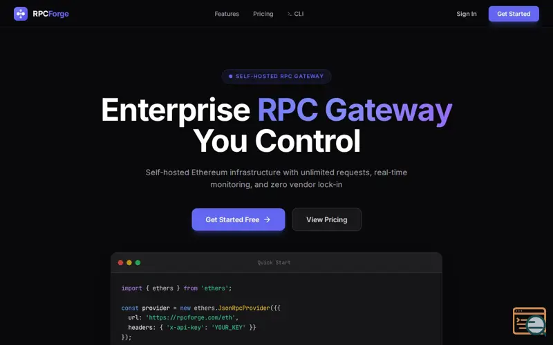 Screenshot of RPCForge