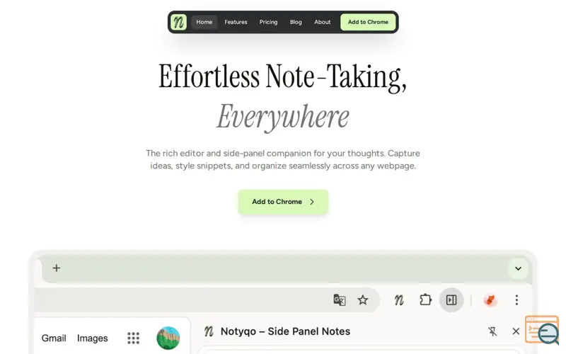 Screenshot of Notyqo – Side Panel Notes