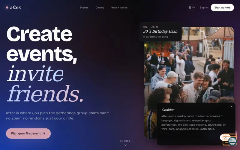 Screenshot of After App