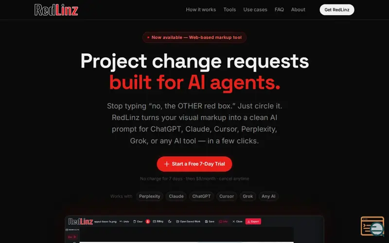 Screenshot of RedLinz