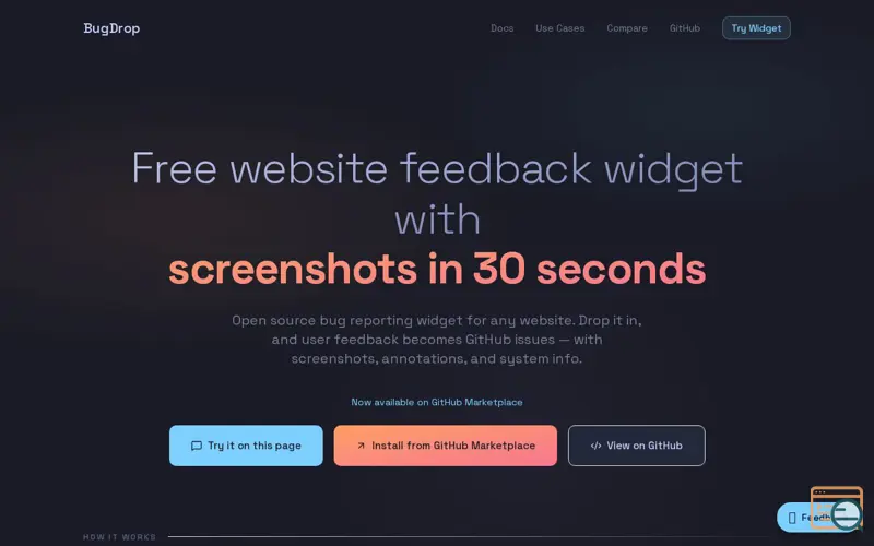 Screenshot of BugDrop