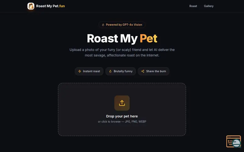 Screenshot of roastmypet.fun